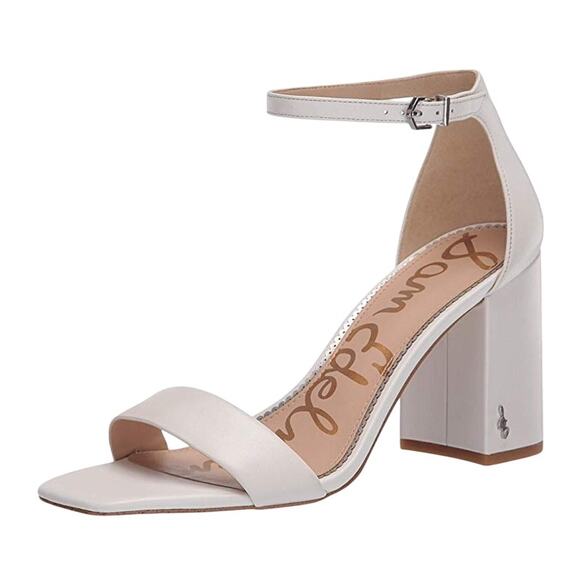 Sam Edelman Womens Daniella Heel US 5M EU 35 White Leather Sandals NIB - Picture 1 of 12
